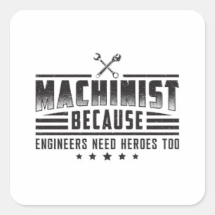 CNC-Maschinerie Machinist Funny Gift Idea Quadratischer Aufkleber