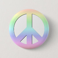 CND Peace Symbol Soft Pastell Rainbow auf Weiß