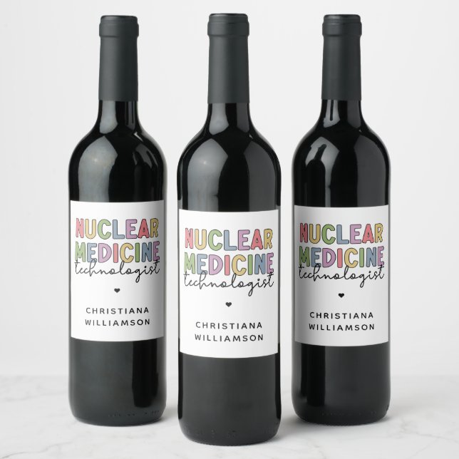 CNMT-Geschenke für den Nuklearen Medizintechniker Weinetikett (Flaschen)