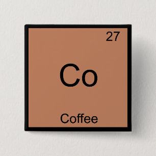 Co - Chemie-Element-Symbol Kaffee Lustig Button