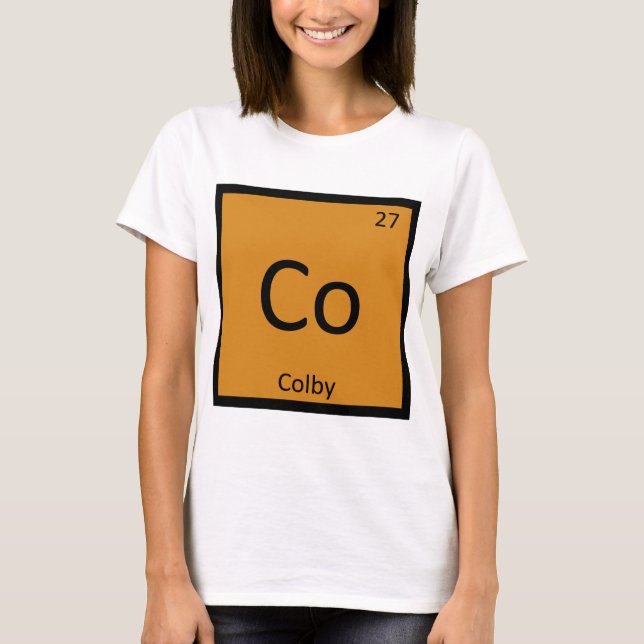 Co - Colby Cheese Chemistry Periodic Table Symbol T-Shirt (Vorderseite)