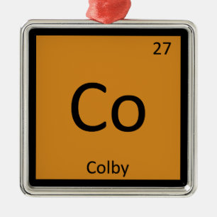 Co - Colby-Käse Chemie Periodensystem Symbol Ornament Aus Metall