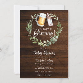 Co-ed Baby Shower Baby ist Brewing Einladung