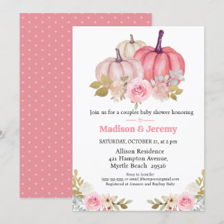 Co Ed Pumpkins Pink Girls Babydusche Einladung