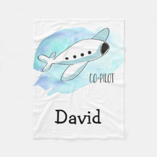 Co-Pilot mit Flugzeug Personalisiert Fleecedecke