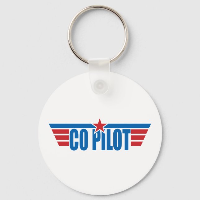 Co-Pilot Wings Abzeichen - Luftfahrt Schlüsselanhänger (Vorderseite)