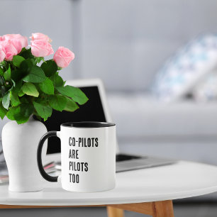Co-Piloten sind auch Piloten, Funny Aviation Zitat Tasse