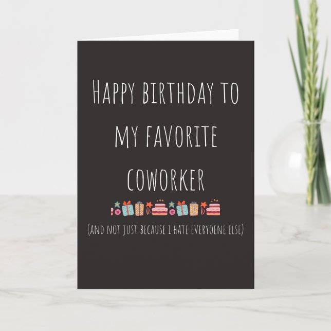 Co-worker amusant bonne carte de voeux d'anniversa (Devant)