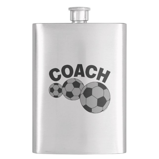 Coach 3 Soccer Balls Flachmann (Vorderseite)