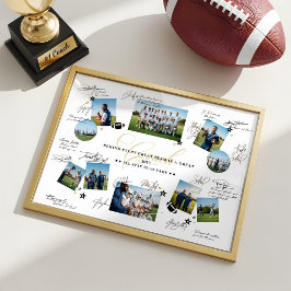 Coach Appreciation Collage Football Team Signature Poster