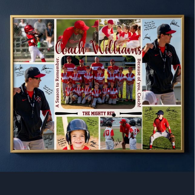 Coach Appreciation Photo Collage Team  Poster (Von Creator hochgeladen)
