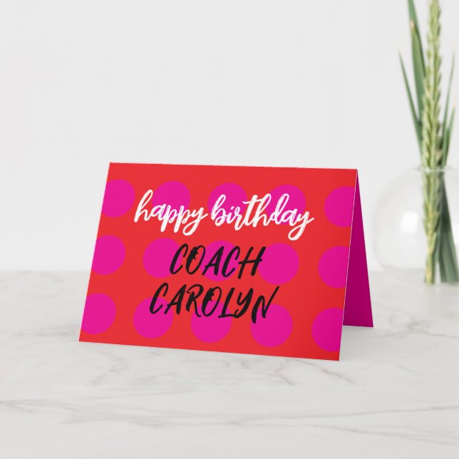 Coach Birthday Card, Personalisierte Karte für Rei (Vorderseite)