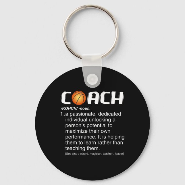 Coach Bysketbyll Gecoacht Geschenk Schlüsselanhänger (Vorderseite)