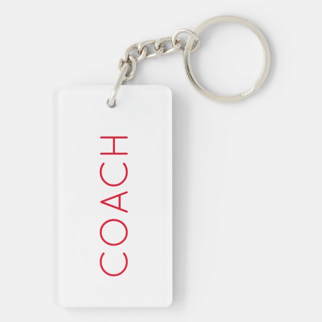 COACH Custom text red Sports Gift Modern Schlüsselanhänger (Rückseite)