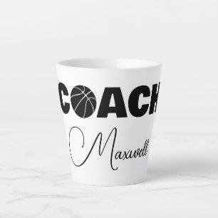 Coach de basket-ball noir Latte Mug