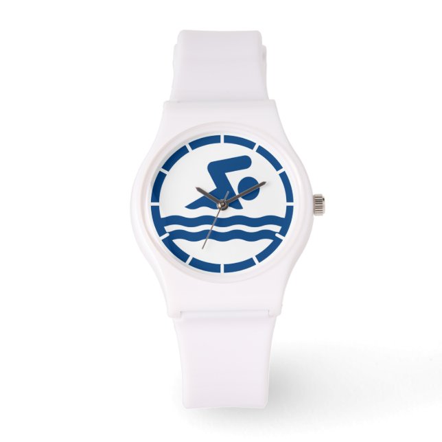 Coach de natation blanc Montre de poignet (Recto)