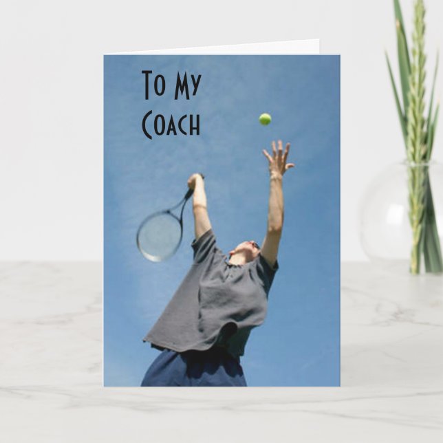 "COACH DE TENNIS" ANNIVERSAIRE MERCI ET SOUHAITS (Devant)