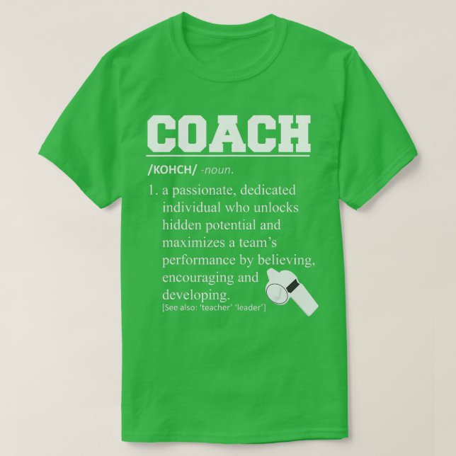 Coach Definition Funny Coach T-Shirt (Design vorne)