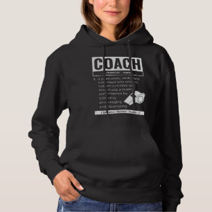 Coach Definition Sport Games Trainer Coach Funn Hoodie