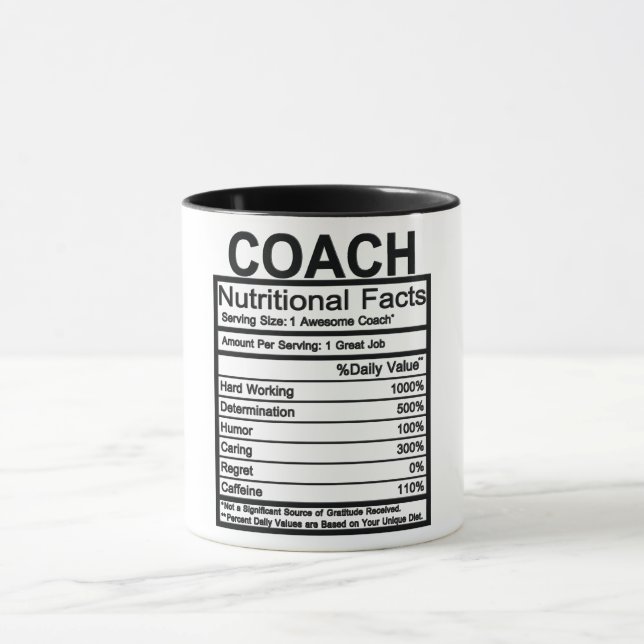 Coach ernährungsphysiologische Fakten Tasse (Zentrum)