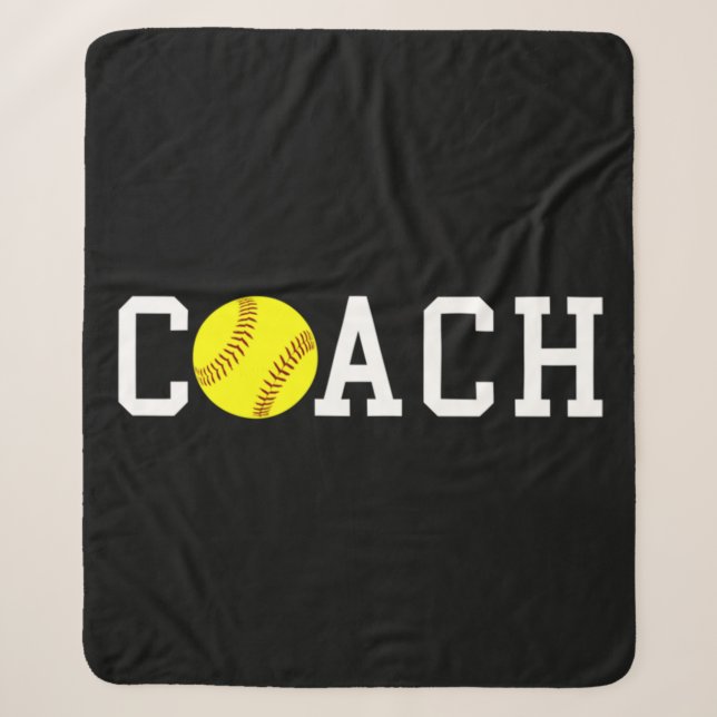 Coach Fast-pitch Softball Gift Idea print Sherpadecke (Vorderseite)