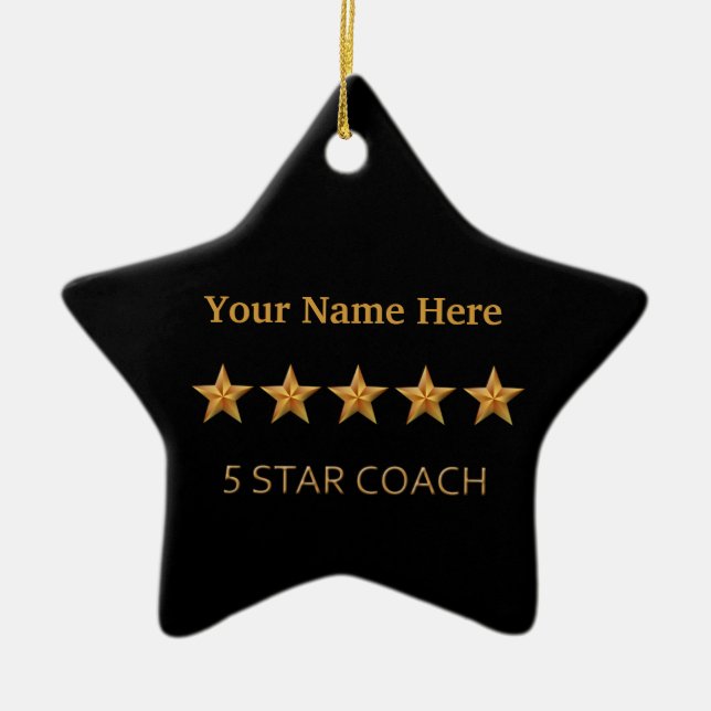Coach Five 5 Star Award Weihnachtsdekoration Keramikornament (Vorne)