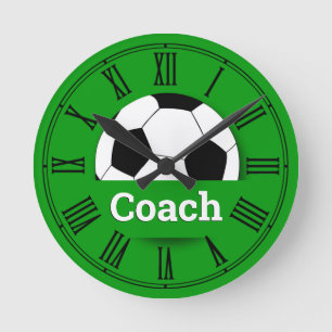 COACH Fußball, Fußball-Fan-Uhr /benutzerdefinierte Runde Wanduhr