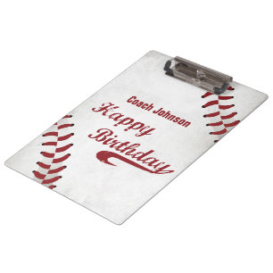 Coach Happy Geburtstag Große Grunge Baseball, Spor Klemmbrett