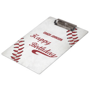 Coach Happy Geburtstag Große Grunge Baseball, Spor Klemmbrett