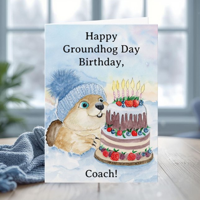 Coach Happy Groundhog Day Birthday  Karte (Von Creator hochgeladen)