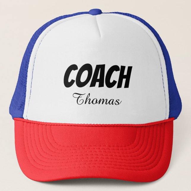 Coach Individuelle Name Typografie Personalisiert Truckerkappe (Vorderseite)
