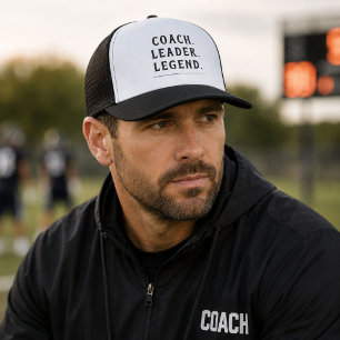 Coach Leader Legend Gold Typografie Truckerkappe
