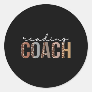 Coach Leopard schätzen Spaß für Frauen für Arbeit Runder Aufkleber