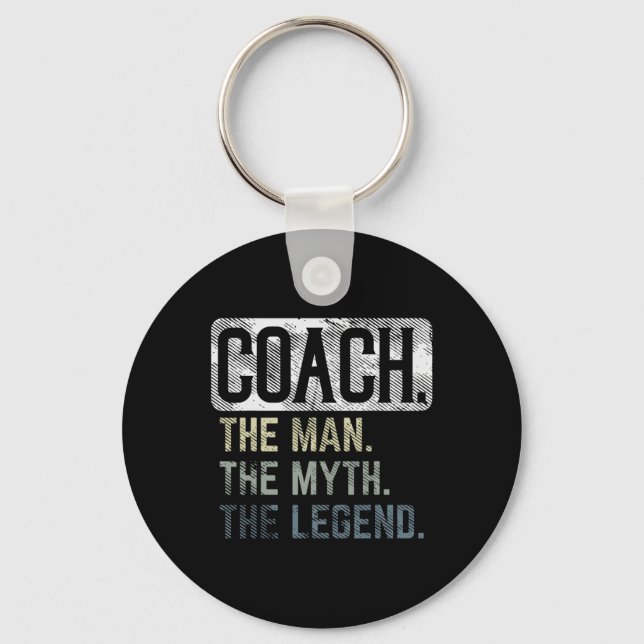 Coach Man Myth Legend Bysketbyll Pe Soccer Footbyl Schlüsselanhänger (Vorderseite)
