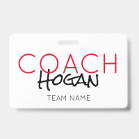 COACH NAME Benutzerdefinierter Text rot schwarzes