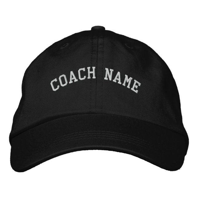 Coach Name Personalisiert bestickte Cap Black Kappe (Vorderseite)