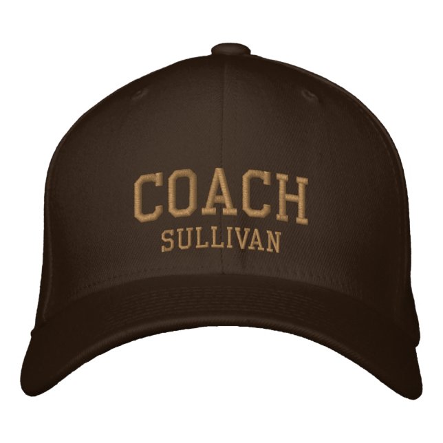 Coach Nom personnalisé Casquette brodé - Brown & O (Devant)