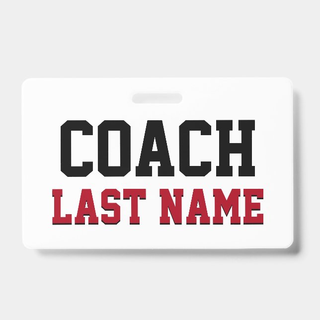 Coach Personalisiert Nachname Ausweis (Front)