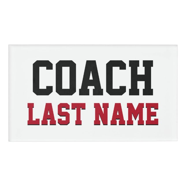 Coach Personalisiert Nachname Namenschild (Vorderseite)