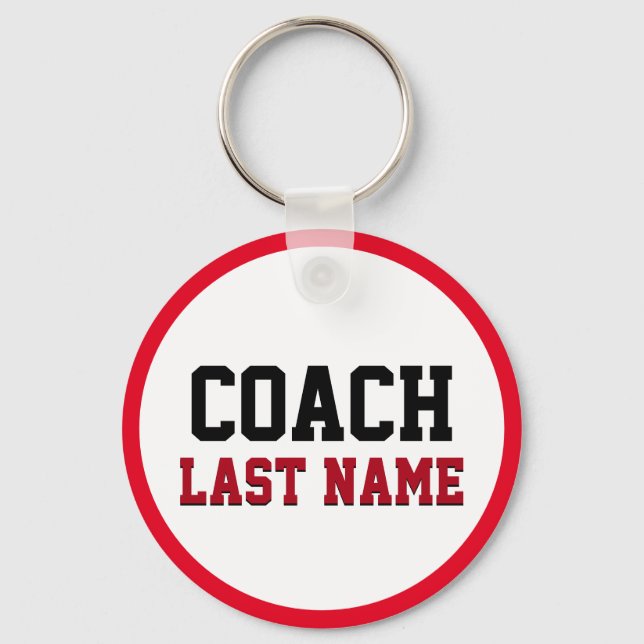 Coach Personalisiert Nachname Schlüsselanhänger (Vorderseite)