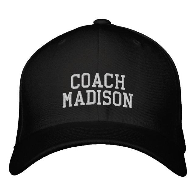 Coach personalisierte individuelle Name-Textsporta Bestickte Baseballkappe (Vorderseite)