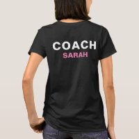 Coach personnalisé rose noir gras Texte T-shirt