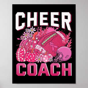 Coach Pink Ribbon Fußball Brustkrebs Bewusstsein Poster