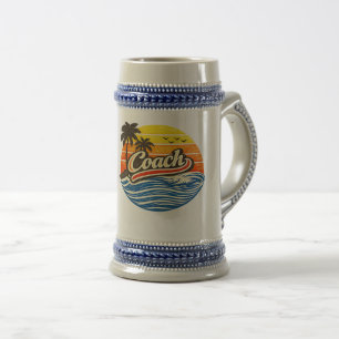 Coach Retro-Sonnenuntergangs-Design Bierglas