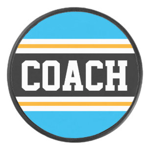 COACH Sky Blue Schwarz-weiß Yellow Hockey Strips Eishockey Puck