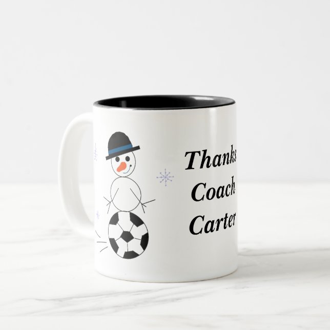 Coach Snowman de vacances Café Mug (Devant gauche)