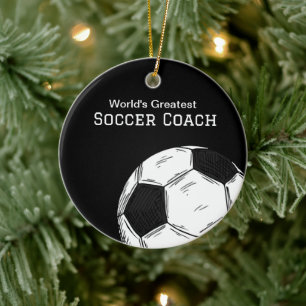 Coach Soccer Ball Weihnachtsdekoration Keramik Ornament