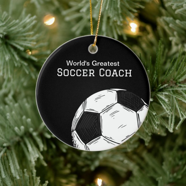 Coach Soccer Ball Weihnachtsdekoration Keramik Ornament (Baum)