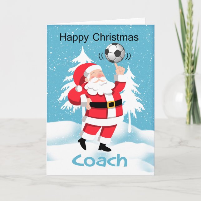 Coach Soccer / Football Noël Carte de voeux (Devant)