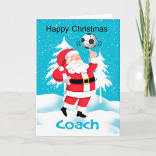 Coach Soccer / Football Noël Carte de voeux